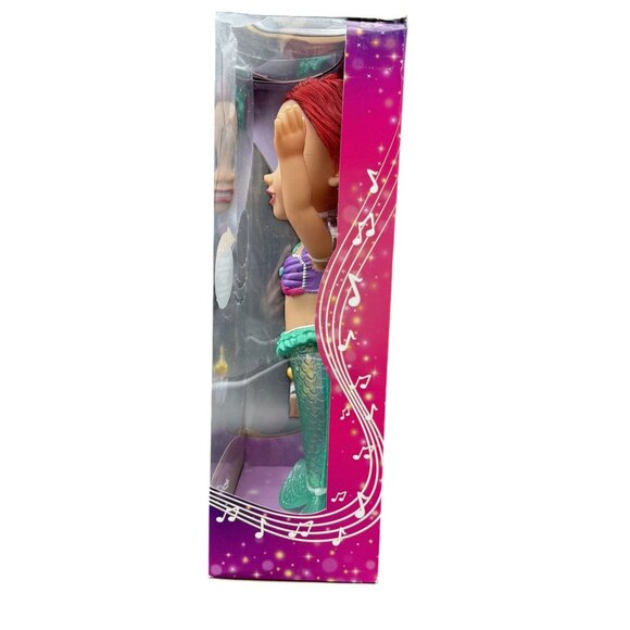Disney Jakks Singing Ariel Doll With Light-Up Tail & Flounder Purple/Green Color - Picture 4 of 7